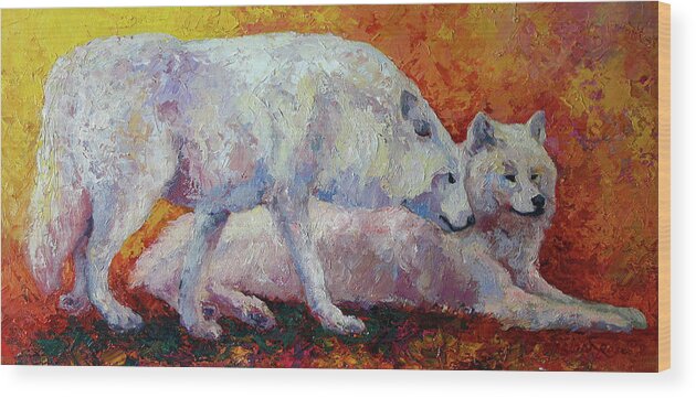 Arctic Wolves I
Animals Wood Print featuring the painting Arctic Wolves I #1 by Marion Rose