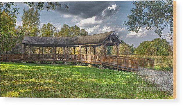 Nature Wood Print featuring the photograph Deck at Pickerington Ponds by Jeremy Lankford