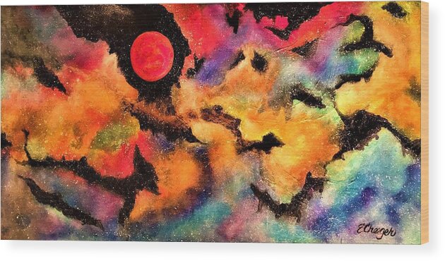 Planets Arcturus Arcturian Ascension Cosmos Universe Star Seed Nebula Space Alienworld Wood Print featuring the painting Infinite Infinity 2.0 by Esperanza Creeger