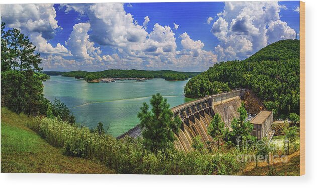 Allatoona Dam Wood Print featuring the photograph Lake Allatoona Dam by Nick Zelinsky Jr