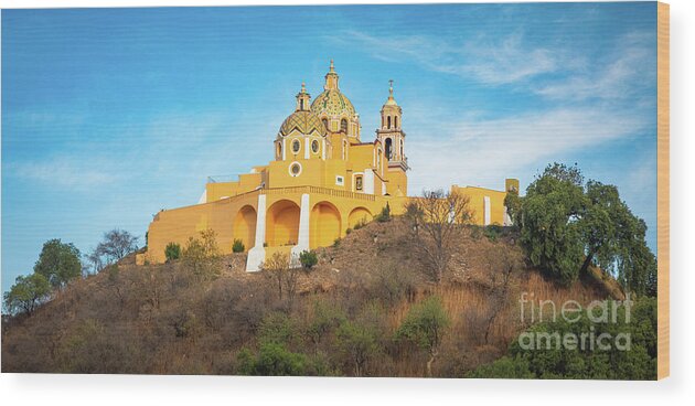 Catholic Wood Print featuring the photograph Sanctuary on the Hill by Inge Johnsson