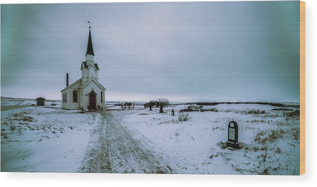 Landscape Wood Print featuring the photograph Unjarga-nesseby Church In Winter by Pekka Sammallahti