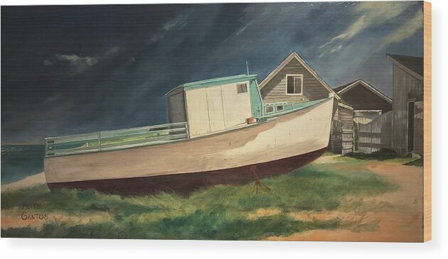 Novia Scotia Wood Print featuring the painting Approaching Storm by Keith Gantos