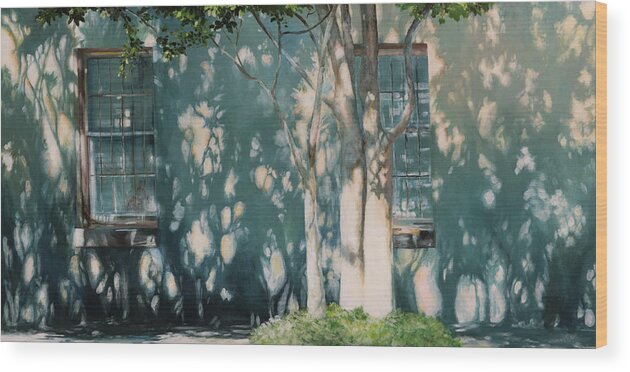 Blue Wood Print featuring the painting Dancing Shadows by Carol Klingel