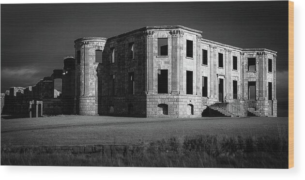 Downhillhouse Wood Print featuring the photograph Downhill Demesne Contrast by Vicky Edgerly