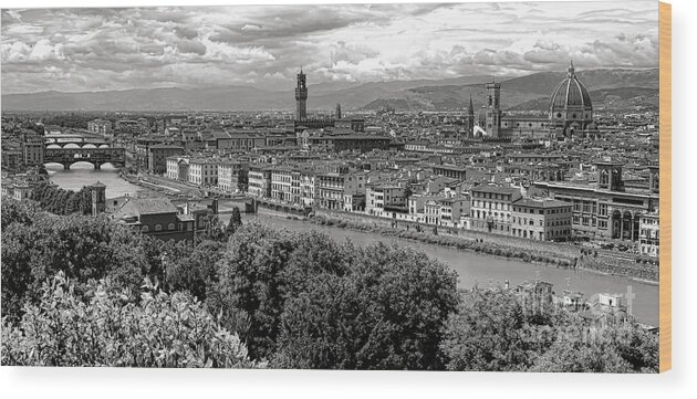 Florence Wood Print featuring the photograph Florence Panorama by Olivier Le Queinec