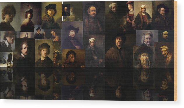 Rembrandt Harmenzoons Van Rjin Wood Print featuring the digital art Into The Night by David Bridburg