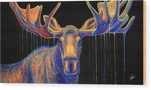 Moose Wood Print featuring the photograph Moosedance by Teshia Art