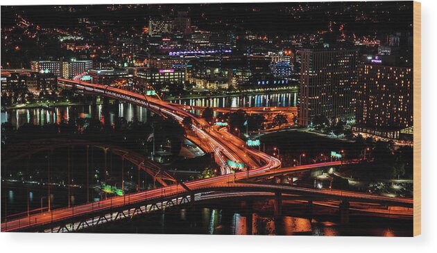 Pittsburgh Traffic Wood Print featuring the photograph Pittsburgh Traffic by Dan Sproul