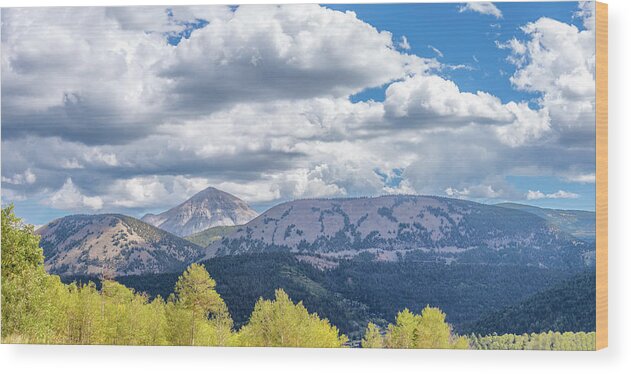 Beauty In The Sky Wood Print featuring the photograph Spanish Peaks Country Colorado Panorama by Debra Martz