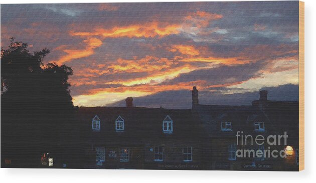 Stow-in-the-wold Wood Print featuring the photograph Stow Shops at Sunset by Brian Watt