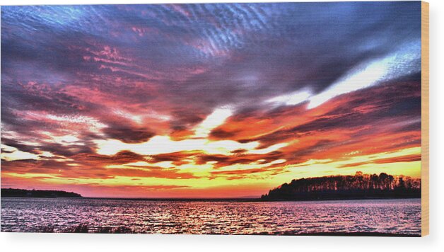 Sunset Wood Print featuring the photograph Sunset Monk Park by Bruce Gannon