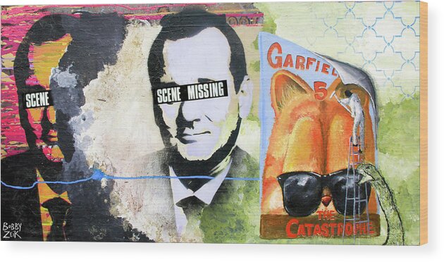 Bill Murray Wood Print featuring the painting The Catastrophe by Bobby Zeik