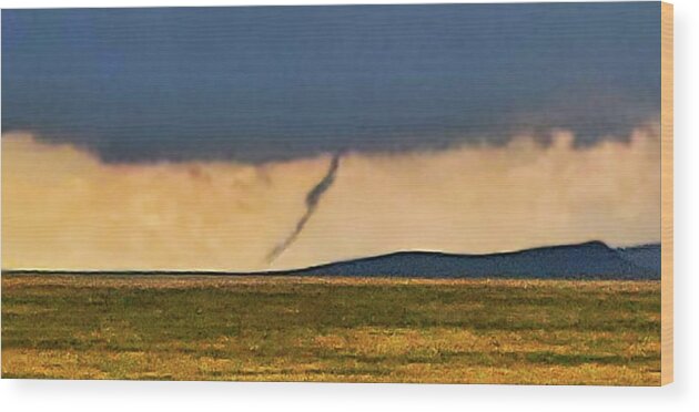 Tornado Wood Print featuring the photograph Tornado Near Des Moines, New Mexico by Ally White