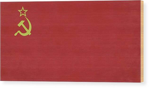 World Flag Wood Print featuring the digital art USSR Flag by Leslie Montgomery