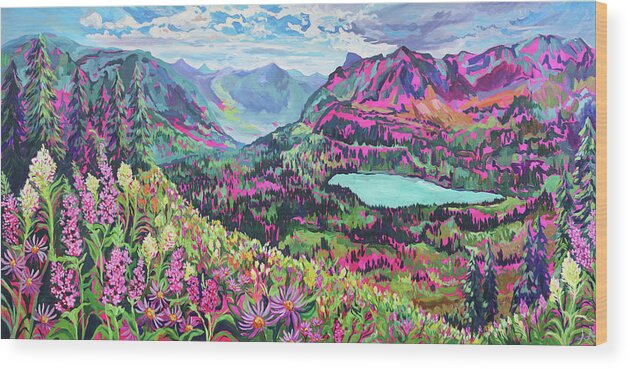 Glacier National Park Wood Print featuring the painting Utopia in Glacier National Park by Anisa Asakawa