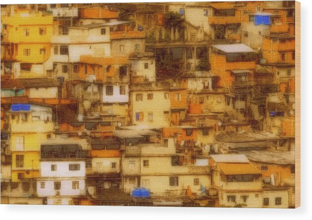 Slum Wood Print featuring the photograph Dharavi by Michaelalonzo Kominsky