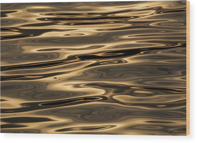 Water Wood Print featuring the photograph Golden Water by Martin Vorel Minimalist Photography