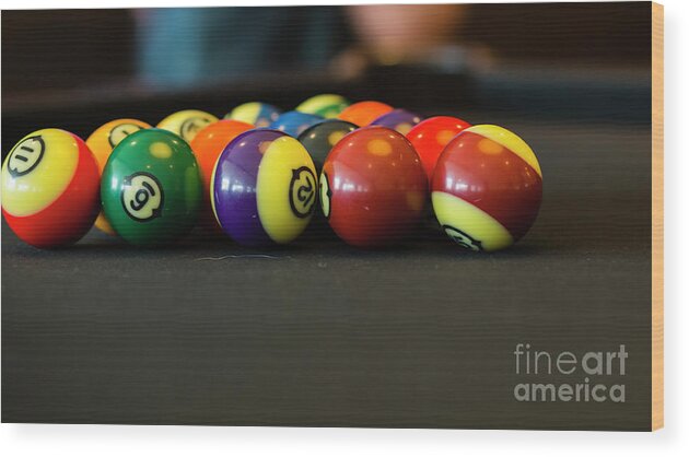 Billiards Wood Print featuring the photograph Billiard balls by Agnes Caruso