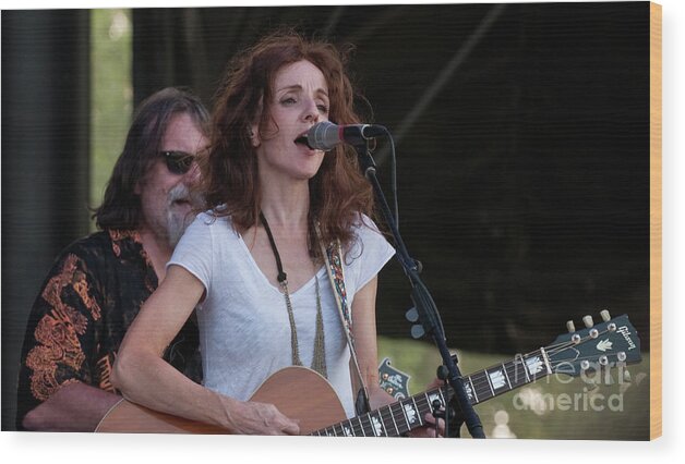 Bonnaroo; Bonnaroo Music Festival; Tickets; Manchester; Tennessee; Photos; Pictures; Photography; Festival; Pics Wood Print featuring the photograph Patty Griffin with Robert Plant and the Band of Joy at Bonnaroo by David Oppenheimer