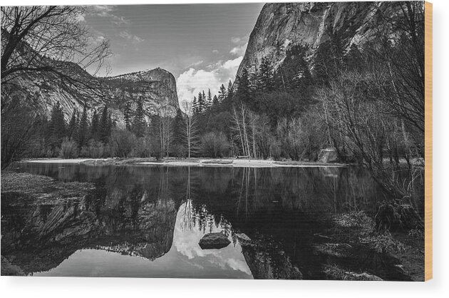 Extreme Terrain Wood Print featuring the photograph Yosemite Mirror Lake by Mike Fusaro