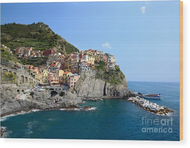 Cinque Terre Wood Print featuring the photograph Manarola in the Cinque Terre - Italy #2 by Matteo Colombo