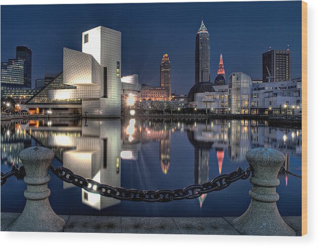 Cleveland Wood Print featuring the photograph Harbor Reflections #3 by At Lands End Photography