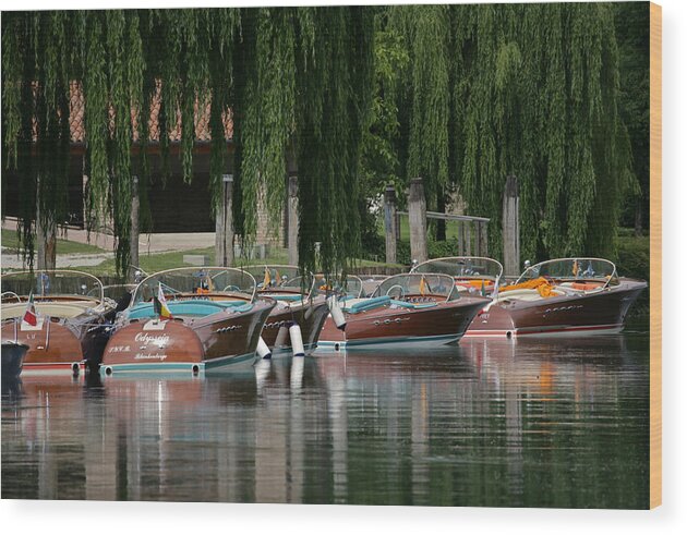 Italy Wood Print featuring the photograph Riva Wooden Runabouts by Steven Lapkin