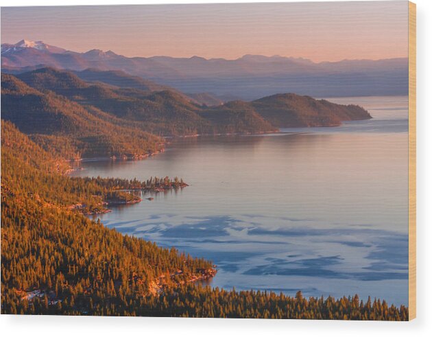 Landscape Wood Print featuring the photograph Lake Tahoe East Shore by Marc Crumpler