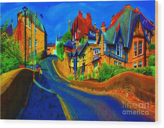 Photo Art Wood Print featuring the photograph Wibbly Wobbly Village by Les Bell