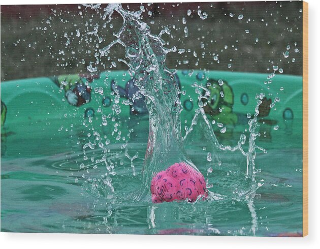 Water Wood Print featuring the photograph Splash Pool by Judith B Adams