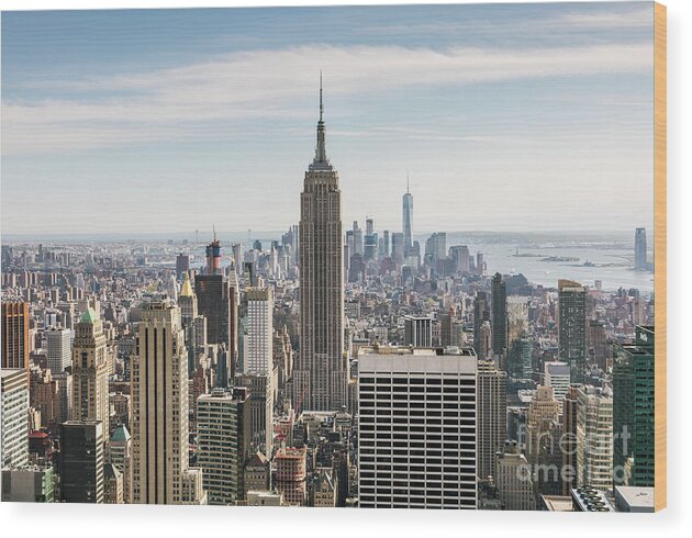 New York Wood Print featuring the photograph Empire State building and Manhattan skyline, New York city, USA by Matteo Colombo