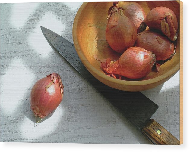 Shallots Wood Print featuring the photograph Shallots by James Temple