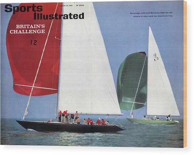 Magazine Cover Wood Print featuring the photograph 1964 Americas Cup Preview Sports Illustrated Cover by Sports Illustrated