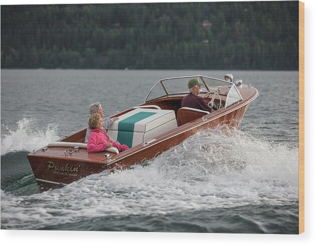 Boat Wood Print featuring the photograph Whitefish Lake Montana #4 by Steven Lapkin