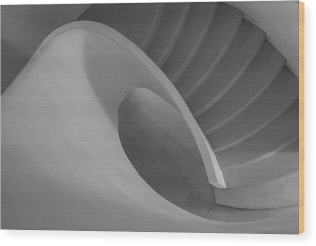 Spiral Wood Print featuring the photograph Stairs by Martin Vorel Minimalist Photography