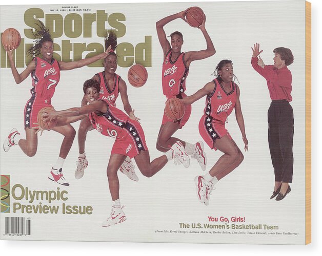 The Olympic Games Wood Print featuring the photograph Usa Womens Basketball Team, 1996 Atlanta Olympic Games Sports Illustrated Cover by Sports Illustrated
