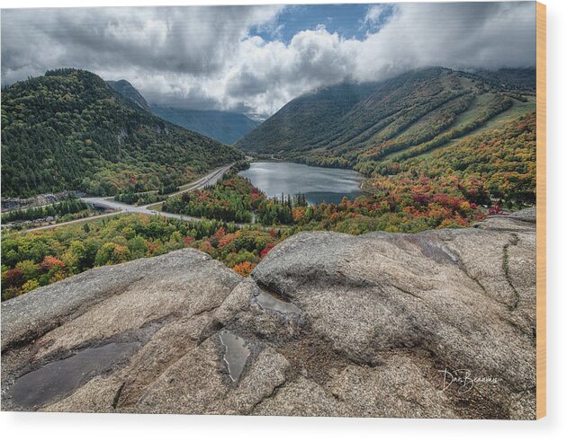 New England Wood Print featuring the photograph Lifting Clouds Franconia Notch #4203 by Dan Beauvais