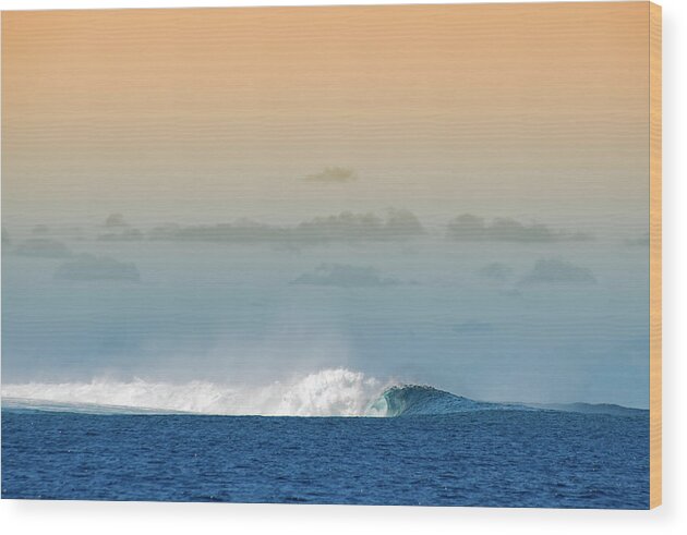Wave Wood Print featuring the photograph Moorea Swell by Tanya G Burnett