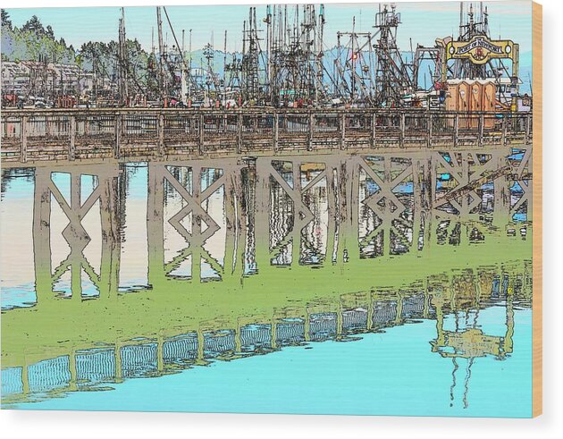 Reflection Wood Print featuring the photograph Port of Newport Dock 5 by Jerry Sodorff