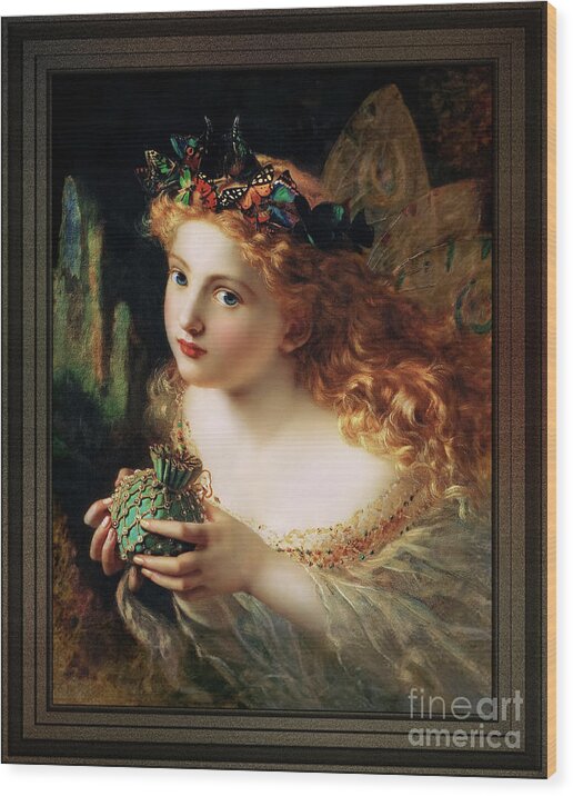 Fairy Wood Print featuring the painting A Fairy Is Made Of Most Beautiful Things by Sophie Gengembre Anderson by Xzendor7