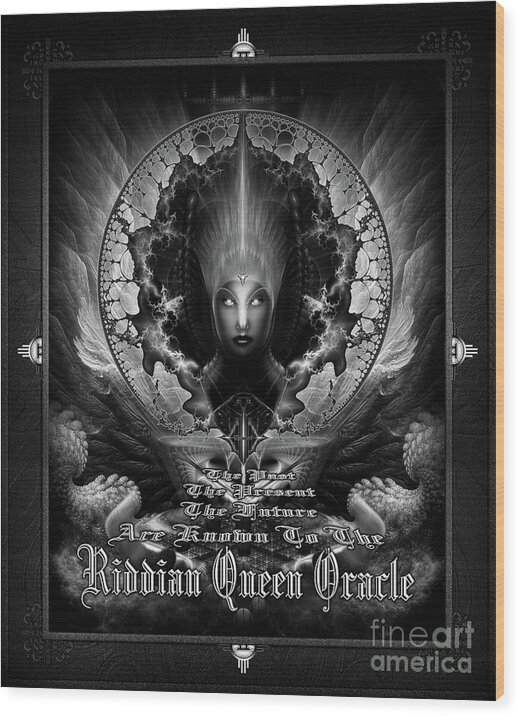 Riddian Queen Wood Print featuring the painting Riddian Queen Oracle GS Fractal Art by Xzendor7 by Rolando Burbon