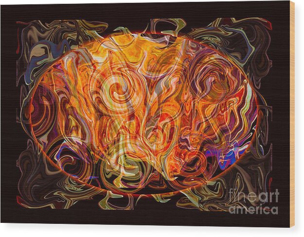 5x7 Wood Print featuring the digital art Creation Abstract Digital Artwork by Omaste Witkowski