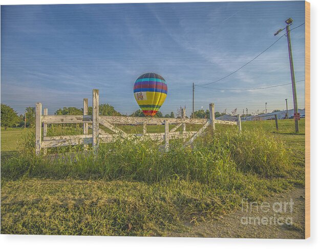 Hot Air Balloon Wood Print featuring the photograph Hot Air Balloon Riley 3 by David Haskett II