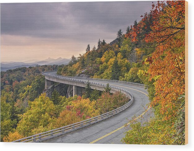 Blue Ridge Parkway Wood Print featuring the photograph Lynn Cove Viaduct-Blue Ridge Parkway by Ken Barrett