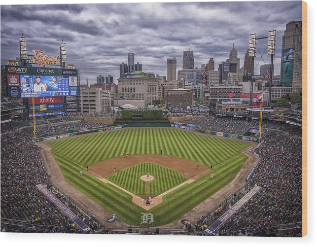 Detroit Tigers Wood Print featuring the photograph Detroit Tigers Comerica Park 4837 by David Haskett II