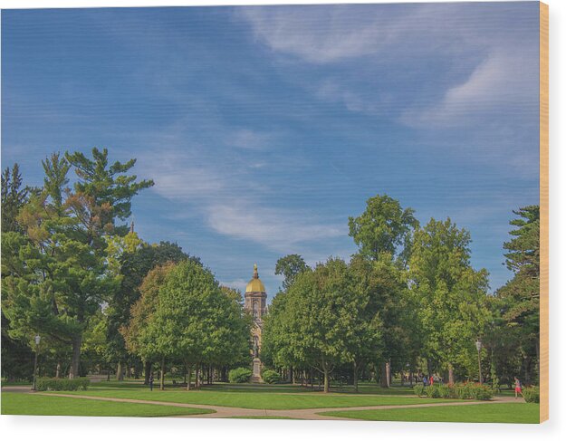 Notre Dame Wood Print featuring the photograph Notre Dame University 6 by David Haskett II