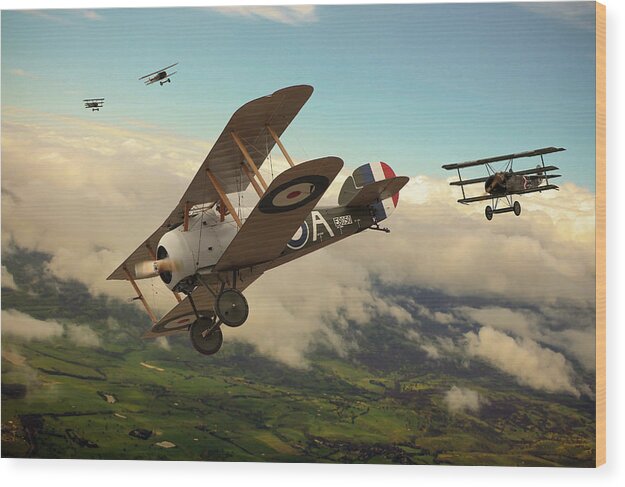 Wwi Wood Print featuring the digital art Slipping The Reaper by Mark Donoghue