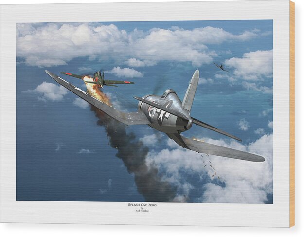 Wwii Wood Print featuring the digital art Splash One Zero - Titled by Mark Donoghue