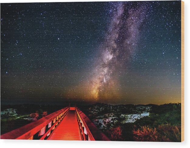 Stars Wood Print featuring the photograph Milky Way Over South Walton by Kurt Lischka